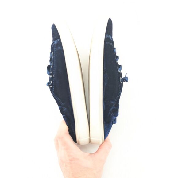 Steve Madden Jane Blue Velvet Satin Ribbon Laces Stretch Heel Sneakers Size 7 - Picture 4 of 10